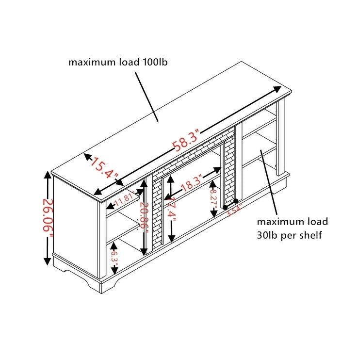 Meuble TV avec cheminée électrique et insert de cheminée