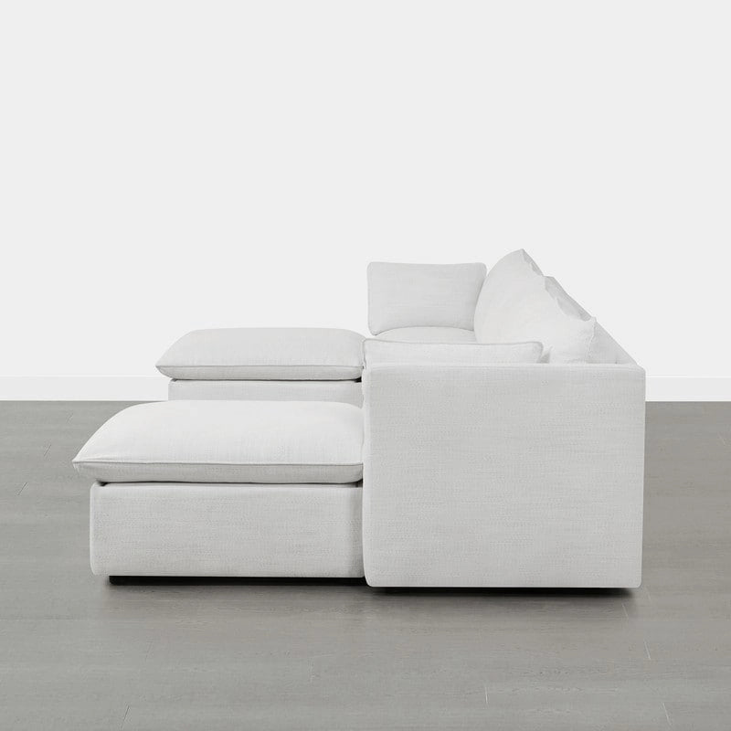 Canapé d'angle modulable en forme de U Cypress avec pouf