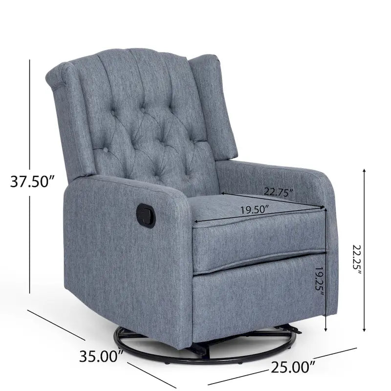 Fauteuil inclinable manuel Roomfitters Classic Design avec rotation à 360°, fauteuil de détente pour le salon