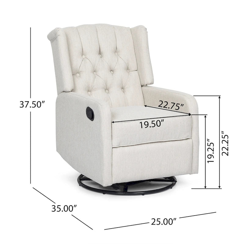 Fauteuil inclinable manuel Roomfitters Classic Design avec rotation à 360°, fauteuil de détente pour le salon