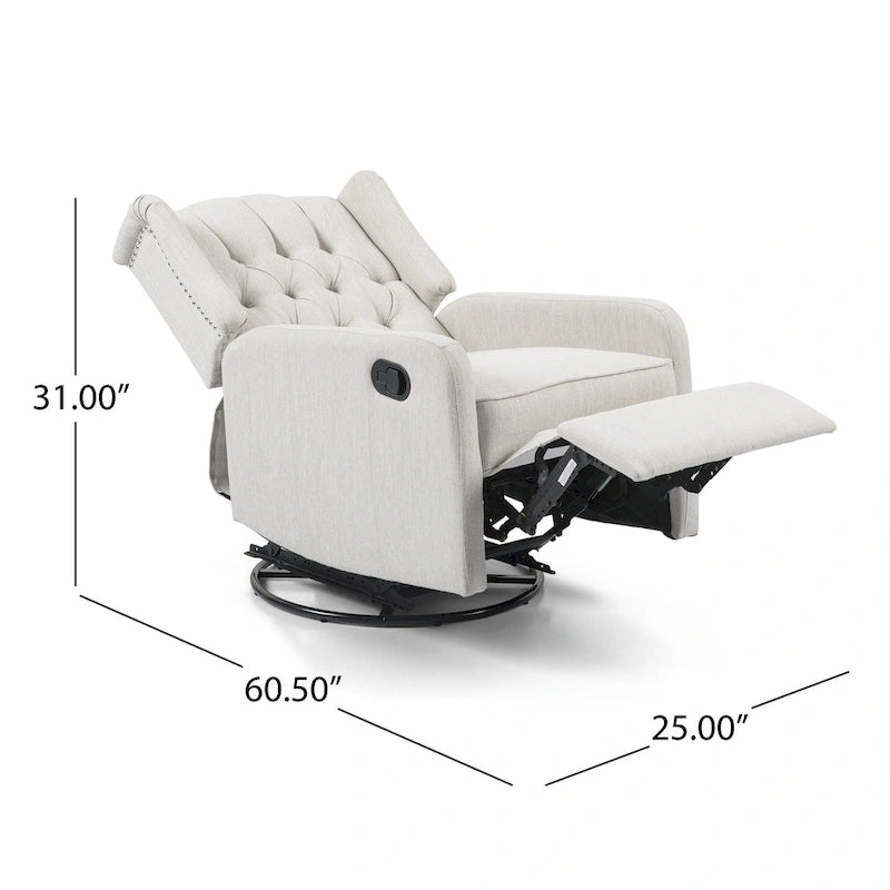 Fauteuil inclinable manuel Roomfitters Classic Design avec rotation à 360°, fauteuil de détente pour le salon