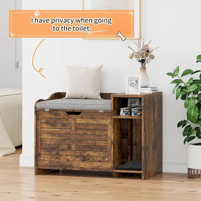 Bac à litière pour chat avec coussin