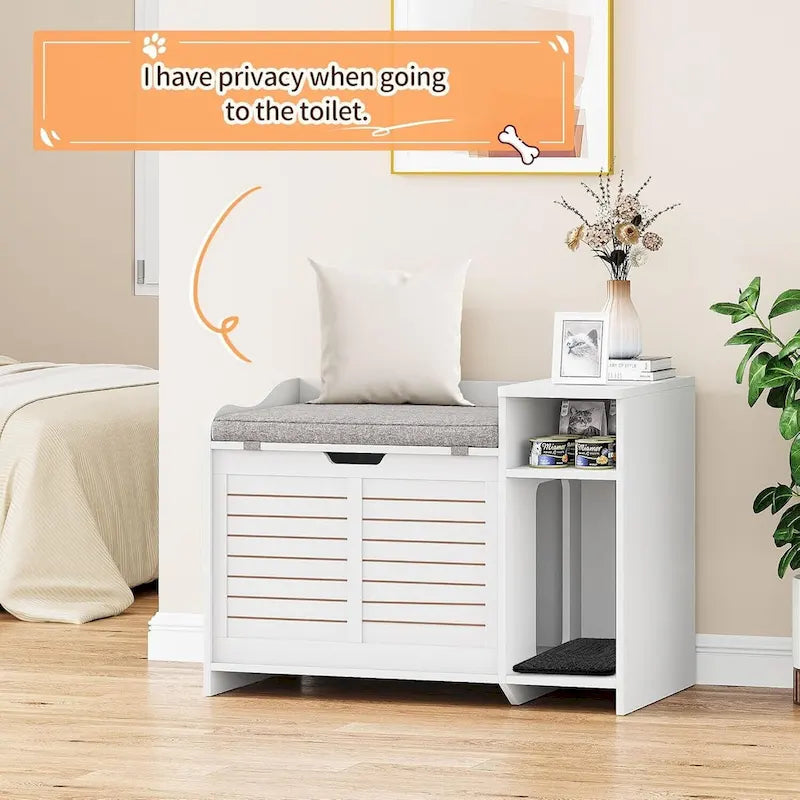 Bac à litière pour chat avec coussin