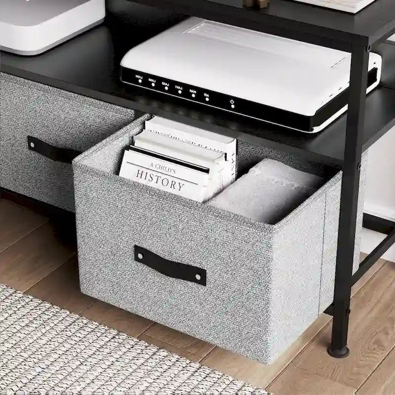 Meuble TV et commode multifonctionnels pour chambre à coucher avec 2 tiroirs - 42 pouces