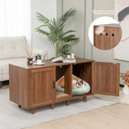 Enclos pour bac à litière Gymax avec toilettes cachées pour chats et 2 portes