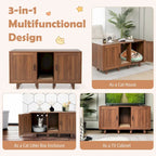 Enclos pour bac à litière Gymax avec toilettes cachées pour chats et 2 portes