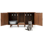 Enclos pour bac à litière Gymax avec toilettes cachées pour chats et 2 portes