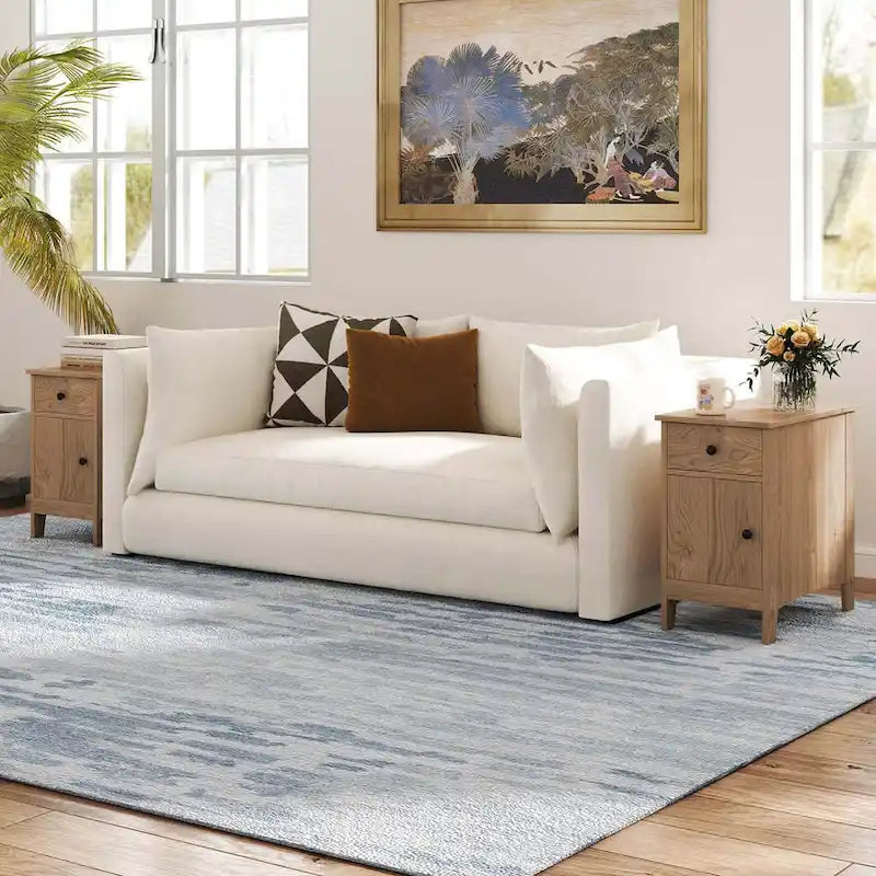 Table d'appoint Costway 1/2 PCS avec station de charge et plateau rabattable