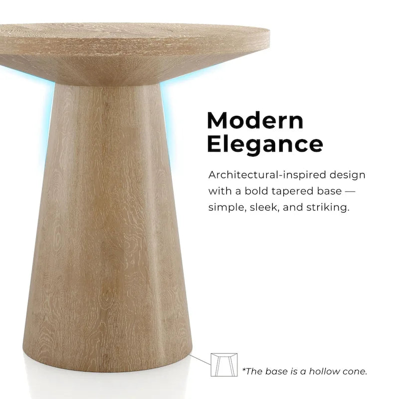 Table d'appoint moderne ronde Vitten en bois massif de Furniture of America