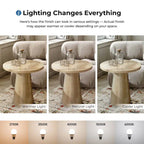 Table d'appoint moderne ronde Vitten en bois massif de Furniture of America