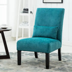 Fauteuil d'appoint bleu sarcelle à dossier haut en polyester 31,75