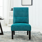 Fauteuil d'appoint bleu sarcelle à dossier haut en polyester 31,75