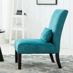 Fauteuil d'appoint bleu sarcelle à dossier haut en polyester 31,75