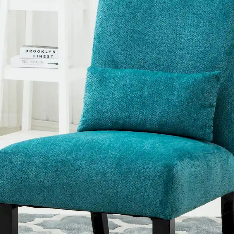 Fauteuil d'appoint bleu sarcelle à dossier haut en polyester 31,75