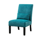 Fauteuil d'appoint bleu sarcelle à dossier haut en polyester 31,75