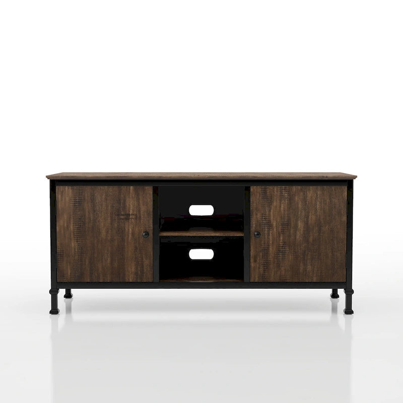 Meuble TV multifonctionnel en chêne rustique Dele de 60 pouces par Furniture of America