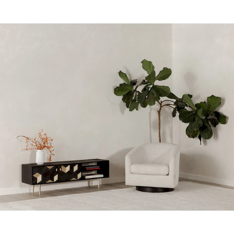 Aurelle Home Modern Upholsted Swivel Barrel Chair