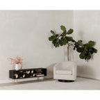 Aurelle Home Modern Upholsted Swivel Barrel Chair