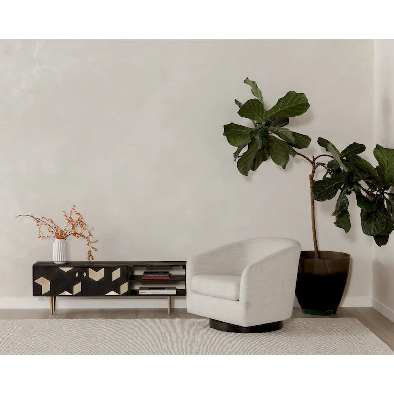 Fauteuil pivotant moderne rembourré Aurelle Home