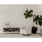 Fauteuil pivotant moderne rembourré Aurelle Home