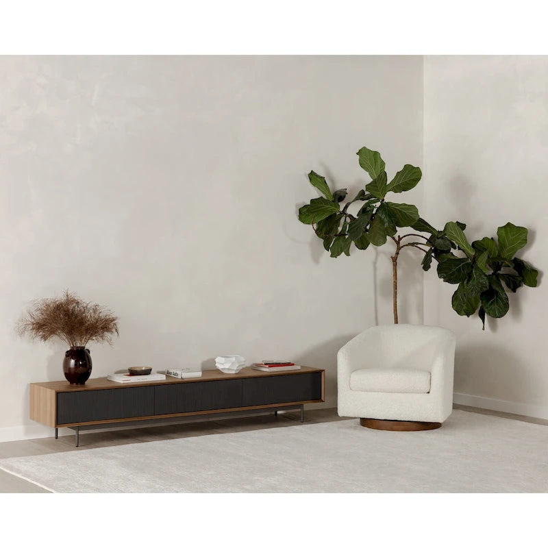 Fauteuil pivotant moderne rembourré Aurelle Home