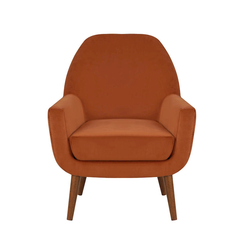 Fauteuil Adrian en velours style Mid-Century par Greyson Living