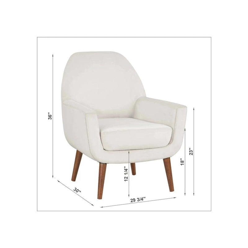 Fauteuil Adrian en velours style Mid-Century par Greyson Living