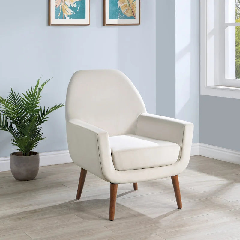 Fauteuil Adrian en velours style Mid-Century par Greyson Living