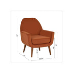 Fauteuil Adrian en velours style Mid-Century par Greyson Living