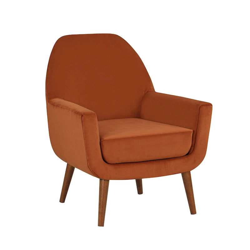 Fauteuil Adrian en velours style Mid-Century par Greyson Living