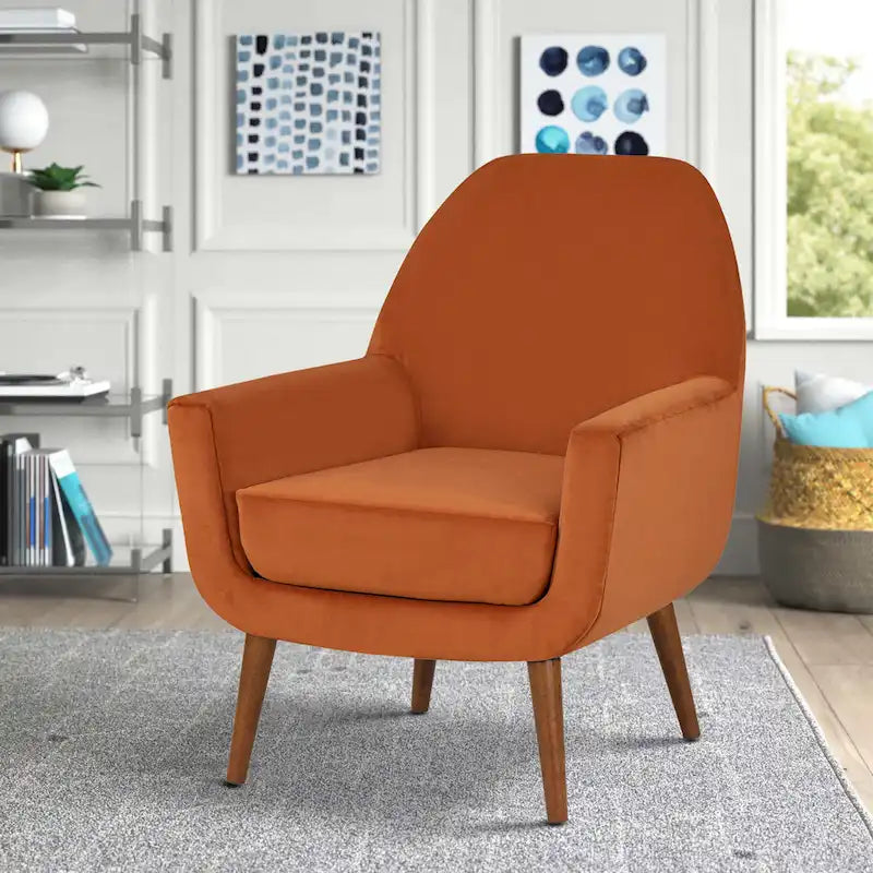 Fauteuil Adrian en velours style Mid-Century par Greyson Living