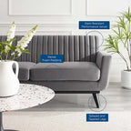 Canapé deux places capitonné en velours performant Engage Channel