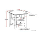 Table d'appoint carrée WYNDENHALL Halifax en bois massif, 48 cm de large