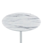 Table d'appoint avec plateau en marbre texturé réglable en hauteur