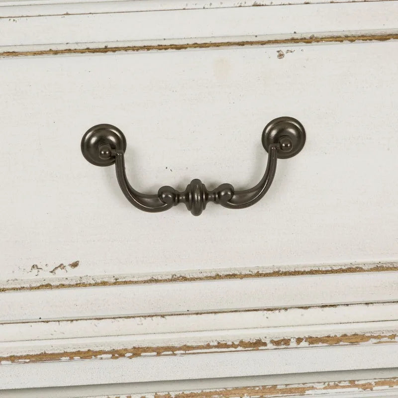 Commode à 7 tiroirs Gray Barn Abbey Park, couleur marron vieilli et blanc antique