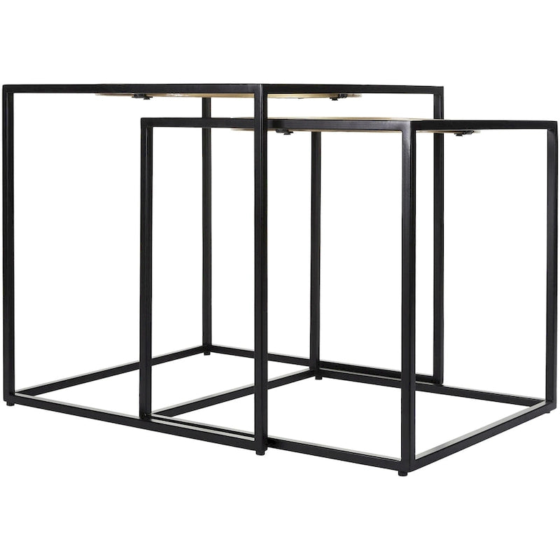 Tables d'appoint gigognes Karley à miroir - 53 cm (H) x 53 cm (L) x 53 cm (P), 48 cm (H) x 48 cm (L) x 48 cm (P)