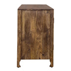 Meuble TV d'appoint Marisol Weathered Honey 74 pouces à 4 portes