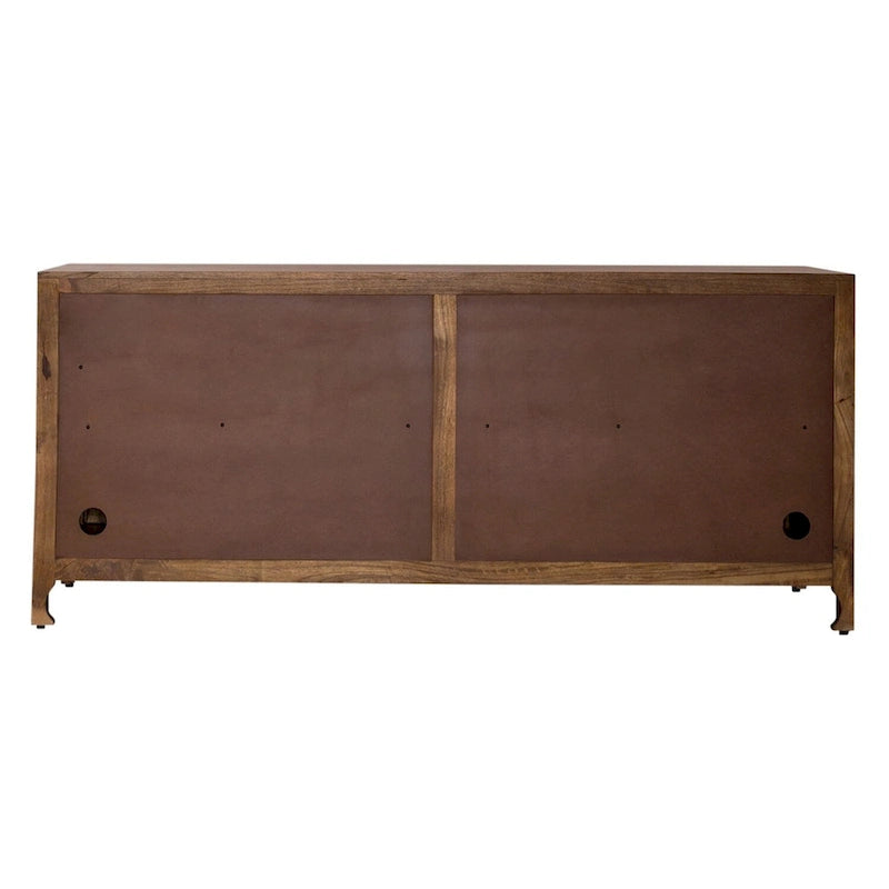 Meuble TV d'appoint Marisol Weathered Honey 74 pouces à 4 portes