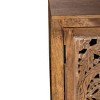 Meuble TV d'appoint Marisol Weathered Honey 74 pouces à 4 portes