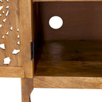 Meuble TV d'appoint Marisol Weathered Honey 74 pouces à 4 portes