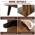 Table basse rectangulaire en bois à deux niveaux avec étagère de rangement ouverte