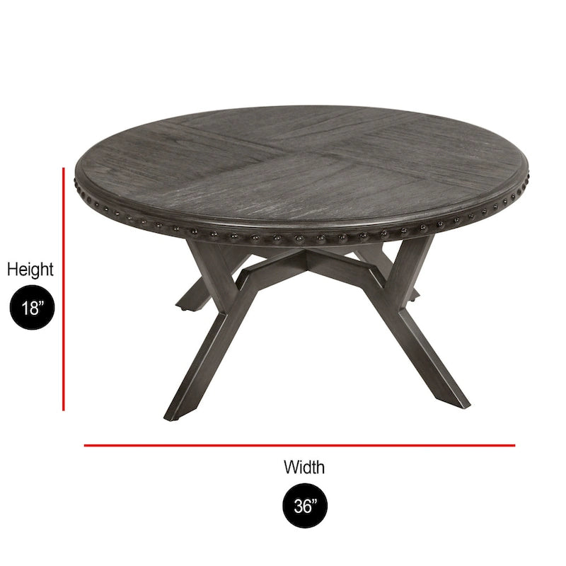 Table basse industrielle Steve Silver Avilla en bois gris et métal