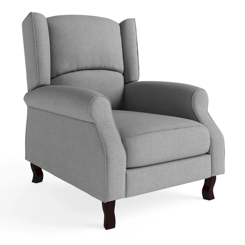 Modern Wingback Linen Fabric Accent Recliner Chair