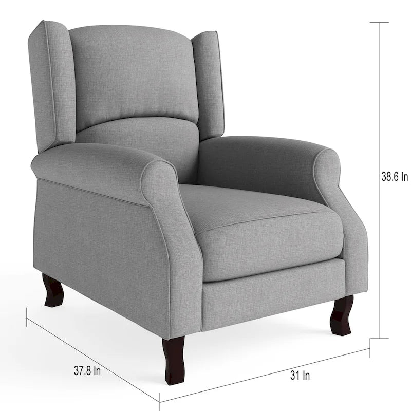 Fauteuil inclinable moderne à oreilles en lin