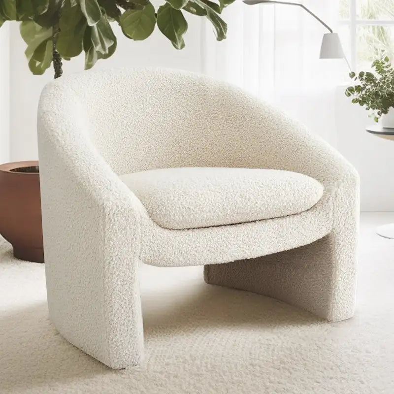 Fauteuil d'appoint rembourré en forme de tonneau