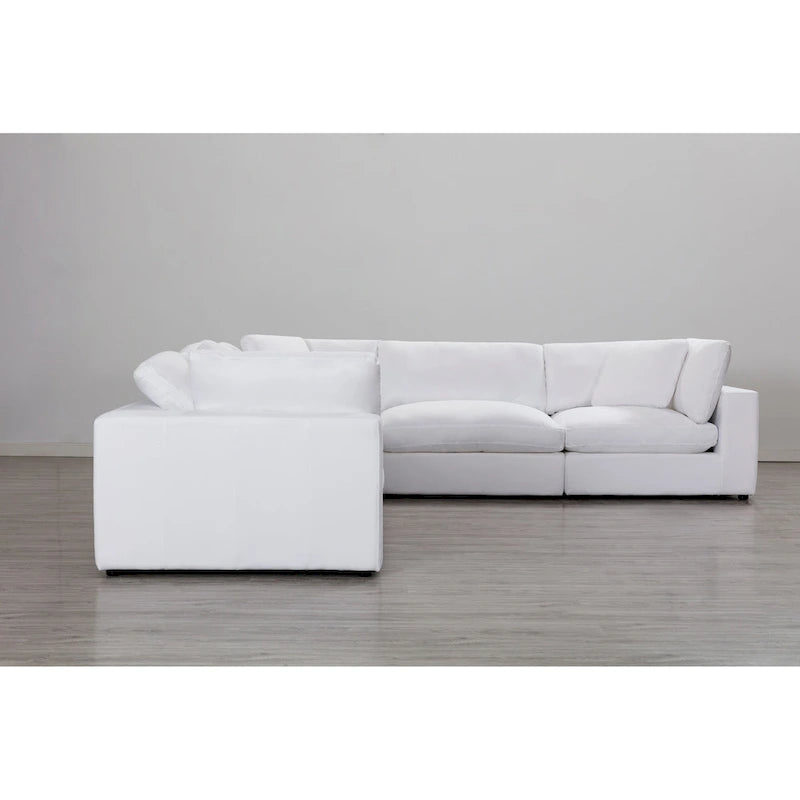 Canapé d'angle modulaire 5 pièces Roundhill Furniture Rivas, style contemporain, garnissage en plumes