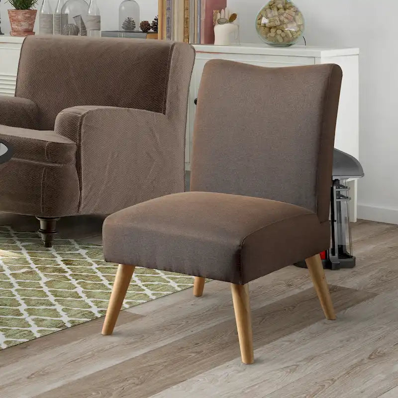 Fauteuil d'appoint rembourré en tissu Pind, style moderne du milieu du siècle, par Furniture of America