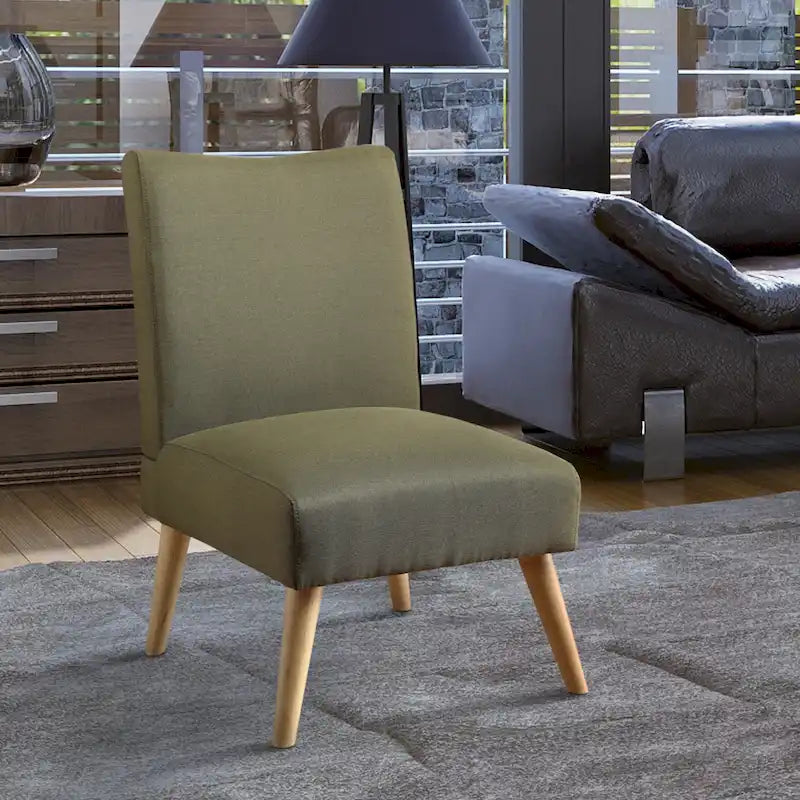 Fauteuil d'appoint rembourré en tissu Pind, style moderne du milieu du siècle, par Furniture of America