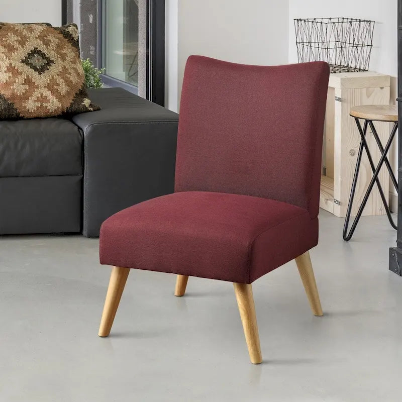 Fauteuil d'appoint rembourré en tissu Pind, style moderne du milieu du siècle, par Furniture of America