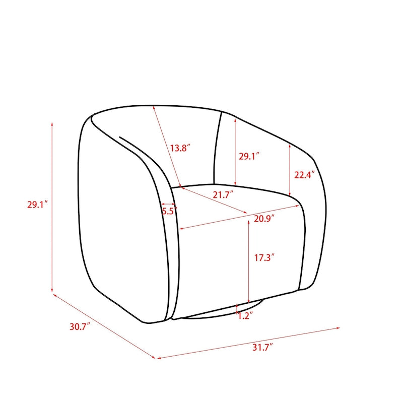 Fauteuil d'appoint pivotant à 360 degrés Kiptin 31,7W (ensemble de 2)